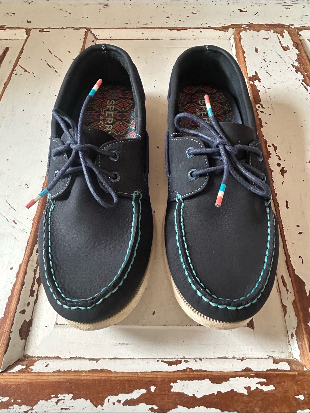 Sperry Top-Sider Blue Leather Deck Moccasins Boat Shoes Men's 12
